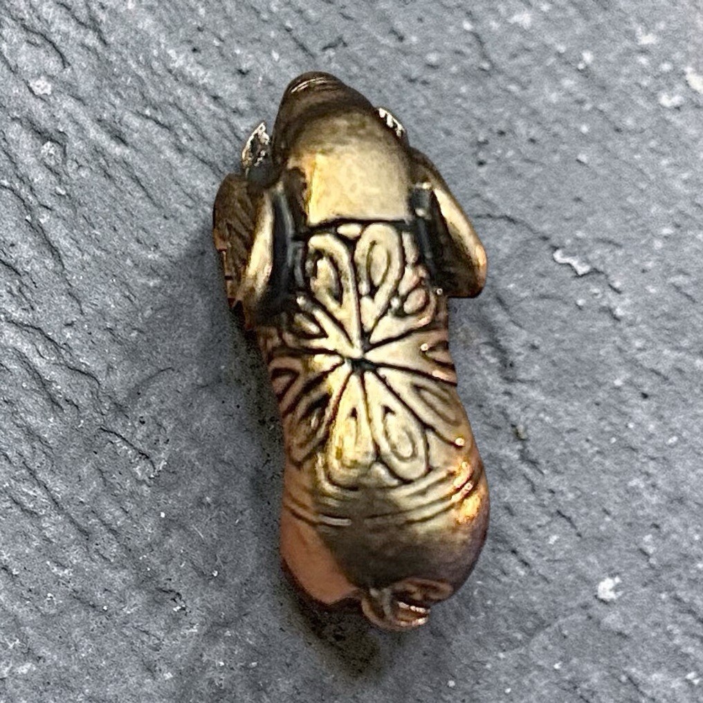 Solid Brass Elephant Ring Hand Engraved Boho Indi… - image 3