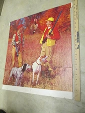 Pheasant hunting dog shotgun 1950s vintage clothing store display sign