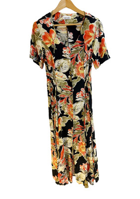 Vintage Gerry Weber Dress Ladies Floral Print padded shoulders M / UK 12-14