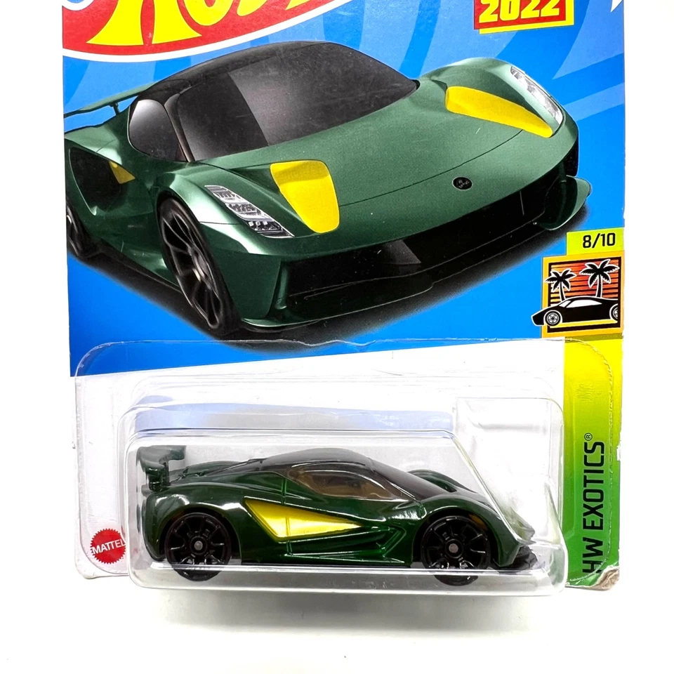 Hot Wheels HW Exotics Lotus Evija verde embalaje dañado Foto 2 de 4