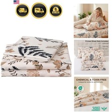 King Size Microfiber Sheet Set Floral Pattern Extra Deep Pocket 4 Piece