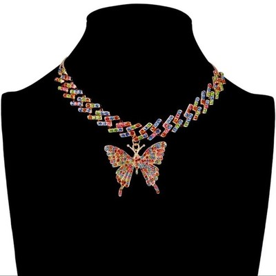 Rainbow Butterfly Cuban Link