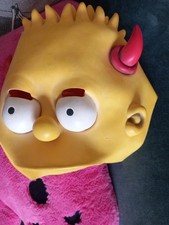 Seltene BART Simpson Latex Teufel Maske - Matt Groening 2002 Fuchs Kost&uuml;m / One Size