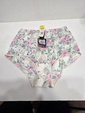Vanity Fair Vintage Pink Green White Rose Flower Nylon Cotton Panties Size 6 NWT