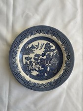 Churchill England Assiette décorative en céramique motif Willow bleu et blanc
