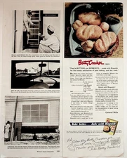 Betty Crocker 1950s Print Advertisement Bisquick Baking Buttons Bowknots