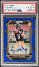 2022 Panini Prizm Kenny Pickett Rookie Blue Shimmer Auto /25 - PSA 10/10