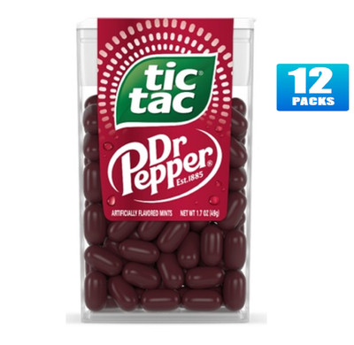 12x  Packs TIC TAC Dr. Pepper Hard Candy Artificially Flavored Mints- 1.7oz Each