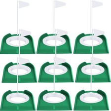 9 Pack Golf Putting Cup and Flag Plastic Golf Hole Training Aids Golf Trainin...