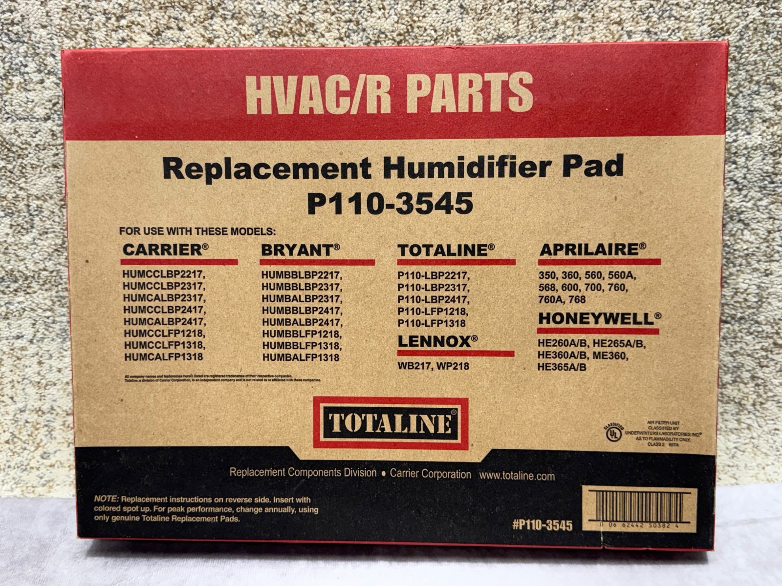 Pad Fits Carrier Bryant Aprilaire