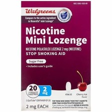 Walgreens Mini Nicotine Polacrilex Lozenge, 2 mg Cherry Ice - 20.0 ea