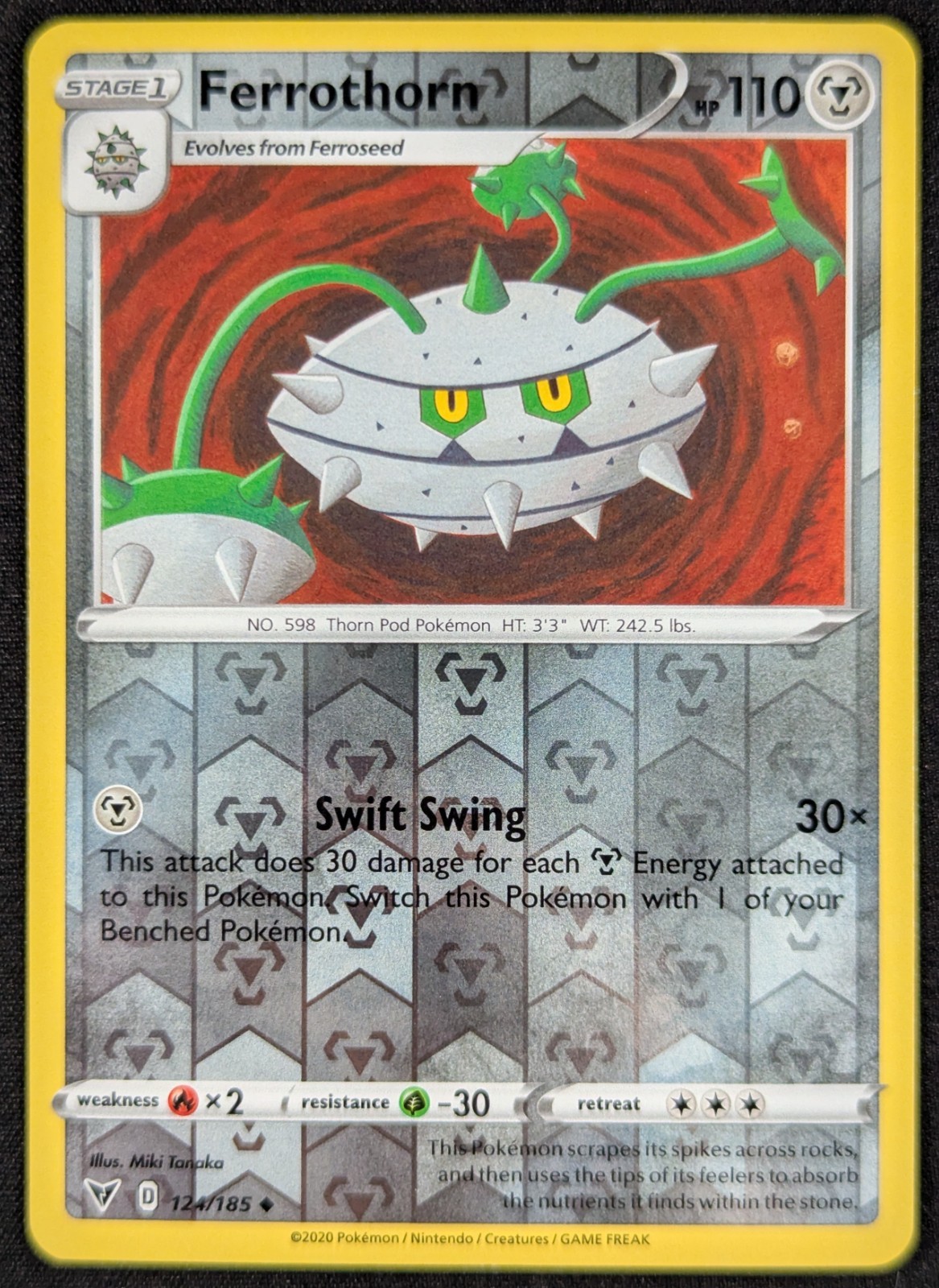 Ferrothorn 2020 Vivid Voltage Reverse Holo Pokemon Card 124/185 (NM)