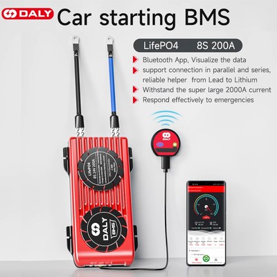 Car Starting BMS LifePO4 8S 200A Battery Board with Bluetooth Equalization SE