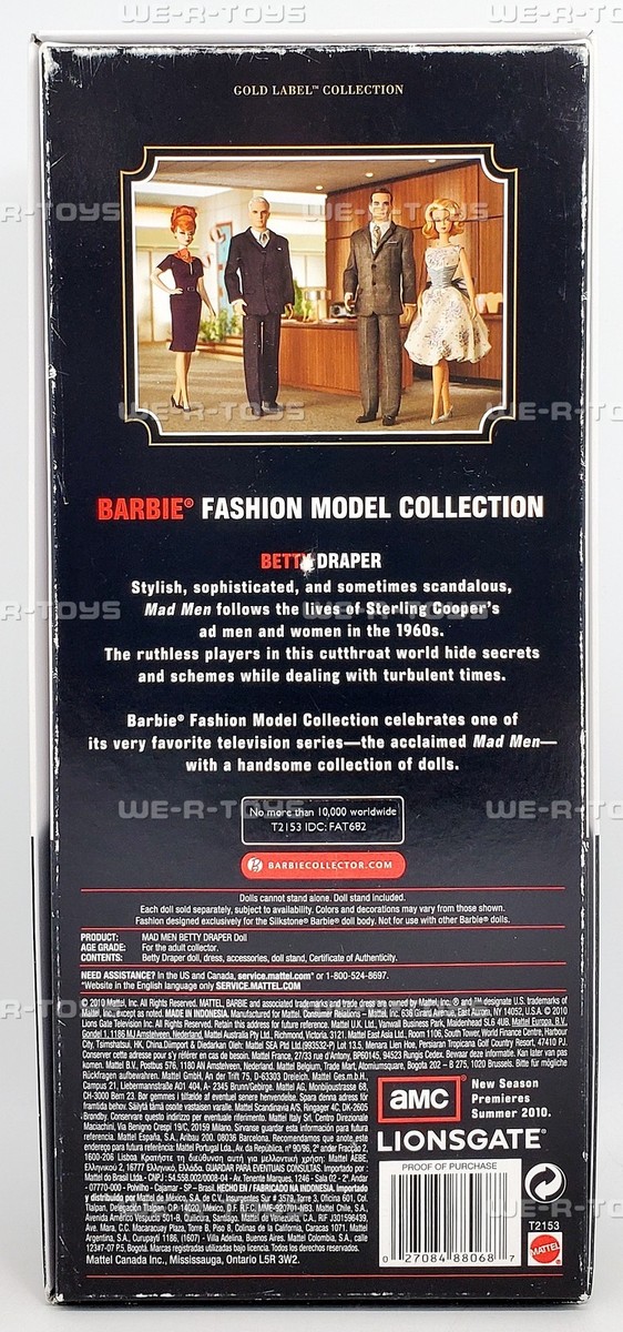 Mad Men Betty Draper 2010 Barbie Doll for sale online | eBay