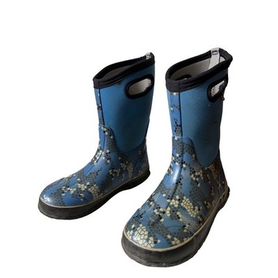 Bogs K Classic Axel Youth 5 Blue Waterproof Insulated Winter Rain Boots