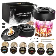Electric Whiskey Smoker Kit, Old Fashioned Smoker Kit with 6 Natural Wood 