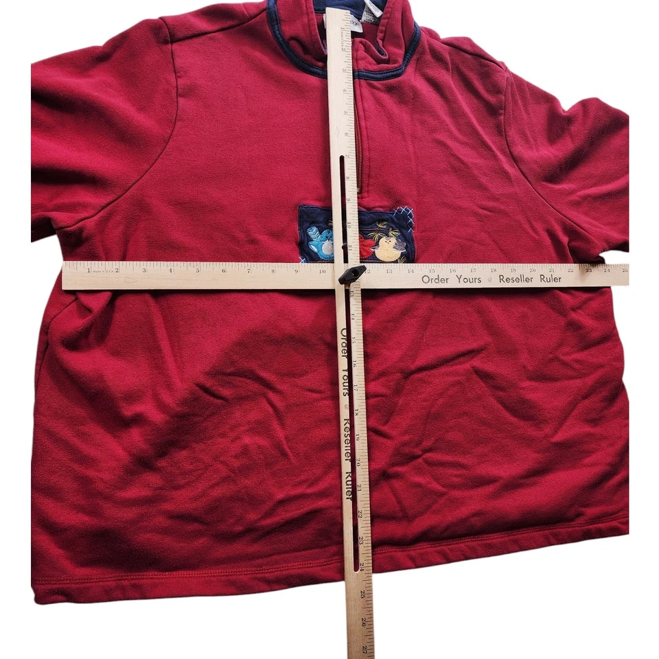 Breckenridge толстовка женщин 2 X молнии пуловер свитер вышитые птицы уютный - Изображение 4 из 4