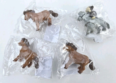 4 New Wind-up Toys Ponys Horses Funny Farm Animals Monkey Mayhem