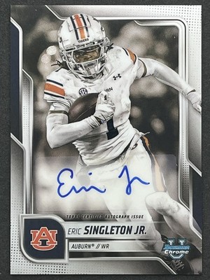 2025 Bowman Chrome U Eric Singleton Jr. Auto #BCA-ESI Auburn Tigers