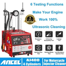 ANCEL AJ400-M Motorcycle Ultrasonic Cleaning Tool Fuel Injector Cleaner Tester