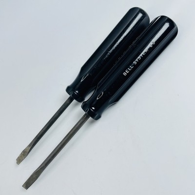 Vintage IRWIN Bell System Slotted Screwdrivers Lot of 2 Made in USA