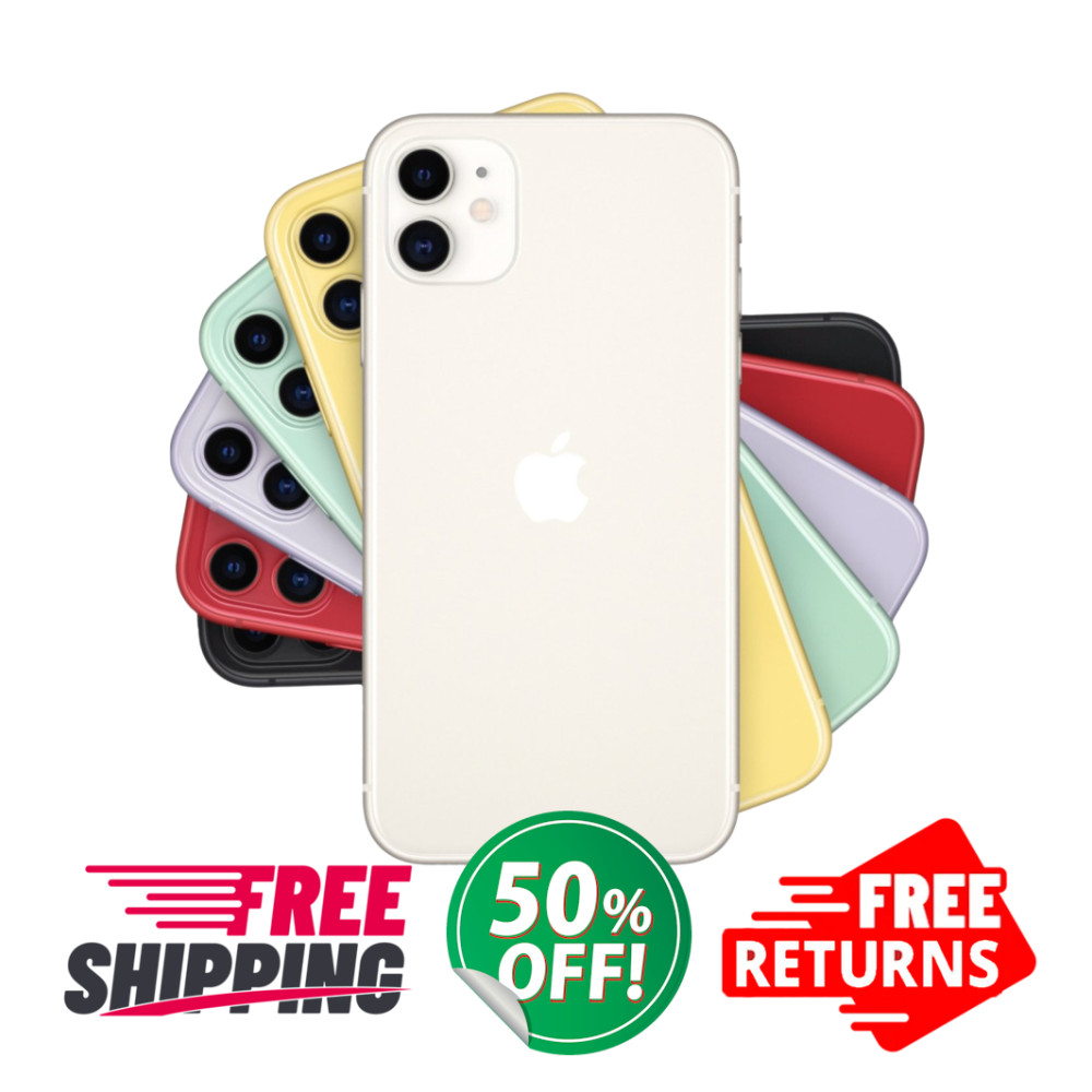 Apple iPhone 11 64GB/128GB Unlocked - Black, Red, Green - Free Shipping