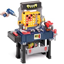 Tool Bench with Realistic and Drill, Construction Workbench Toys for Toddlers...