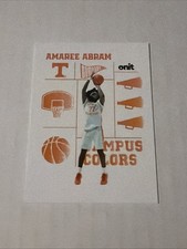 2026 ONIT Tennessee Volunteers BASKETBALL card AMAREE ABRAM Campus Colors White