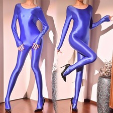 High Elastic Oil Shiny Glossy Full Body Shaping Stockings Jumpsuit Pantyhose New