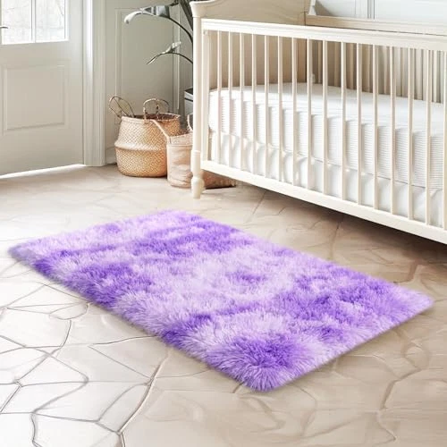 2x3 Rug for Bedroom, Fluffy Area Rugs for Living Room, Small Soft Shag Fuzzy - Image 2 of 4