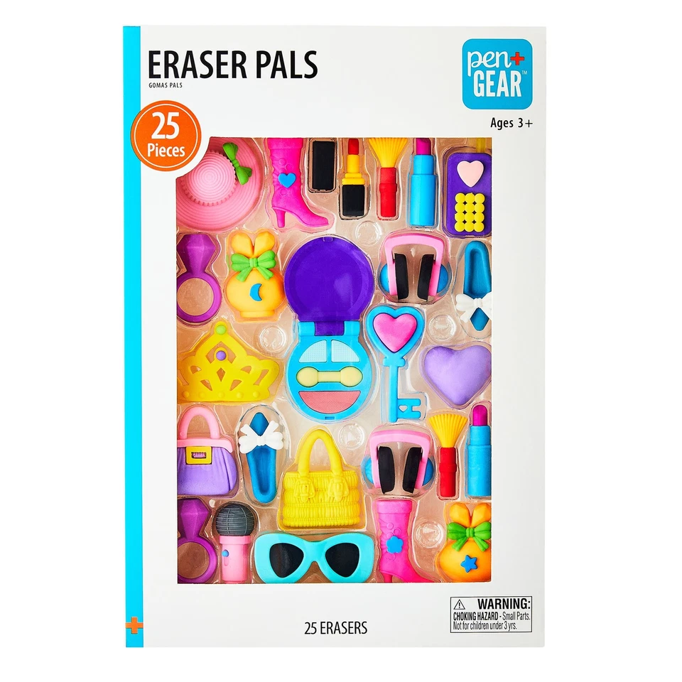 (5 pack) Pen+Gear Girl Fashion-Themed Eraser Pals, Multi-Color, 25 Count - Image 2 of 4