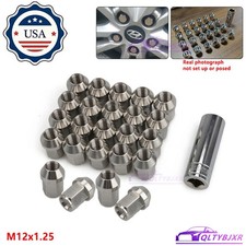 24pcs M12x1.25 Lug Nuts Wheel Nuts Lug Nuts 19mm Hex 35mm Tall Stainless Steel