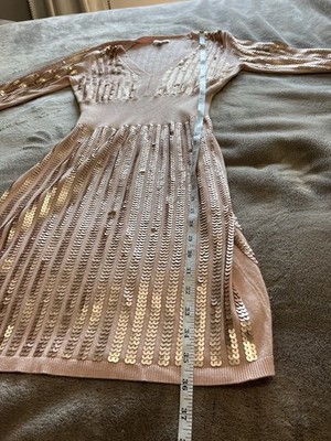 eva mendes sequin dress EVA MENDES NY & CO Silver Black All Over Color Change Sequin Dress Size M NWTS