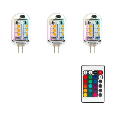 RGB T3 G4 Bi-pin LED Bulbs 12V Color Changing, G4 Halogen Bulb Replacement, W...
