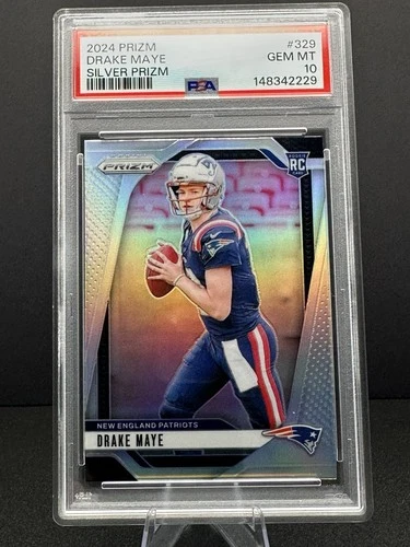 2024 PANINI PRIZM DRAKE MAYE PSA GM MT 10 ROOKIE NEW ENGLAND PATRIOTS RC #329