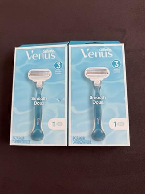 Gillette Venus Smooth Women s 3-Blade Cartridge Razor, Blue Handle, 1 Cartridge 