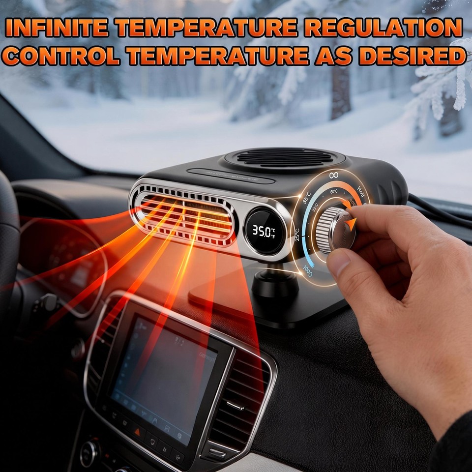 500W 12V Car Heater Defroster Demister Heating Fan Plug in Cigarette ...