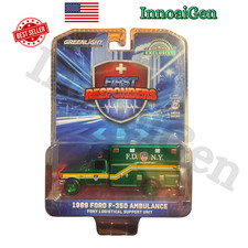 1989 Ford F-350 Ambulance First Responders FDNY Greenlight 1:64 Chase Car Green
