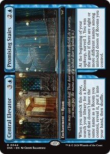 Central Elevator // Promising Stairs - 44 - Duskmourn: House of Horror - Rare