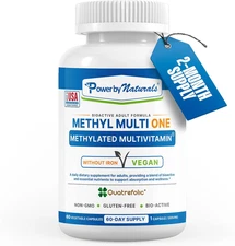 Power by Naturals Methyl Multi One, Iron-Free Multivit., Active B12 & CoQ10 60ct
