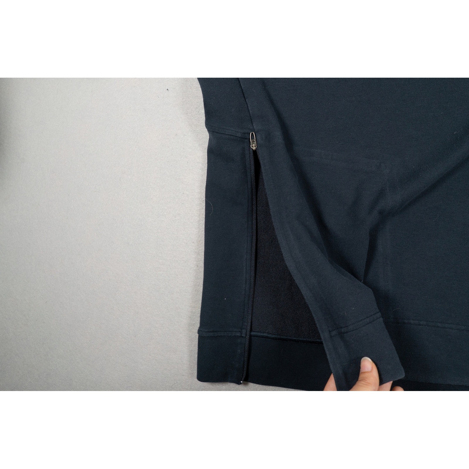Lululemon City Sweat Crew Pullover Sweatshirt Navy Blue Men Size M Hidden Pocket image 6