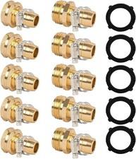 Garden Hose Repair Connector With Clamps Fit For 34 Or 58 Aluminum Garde...
