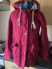 Seasalt Cornwall WATERPROOF/BREATHABLE ZIP HOODED COAT  IN BERRY UK 6