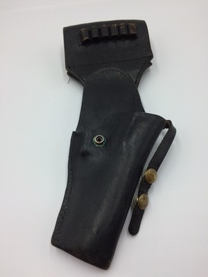 Vintage Brauer Bros Leather Gun Holster Black,Hand Gun,Holds 6 Rounds,AA