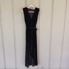 Alice And Olivia Simmons Velvet Dress Women Party Sleeveless Viscose Silk Black