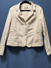 Casual Women  s Cream Button-Front Blazer Jacket with Pockets Size M /L