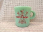 New ListingRare Old Fire-King Jadite DONUT BOWL San Francisco CA Advertising Coffee Mug