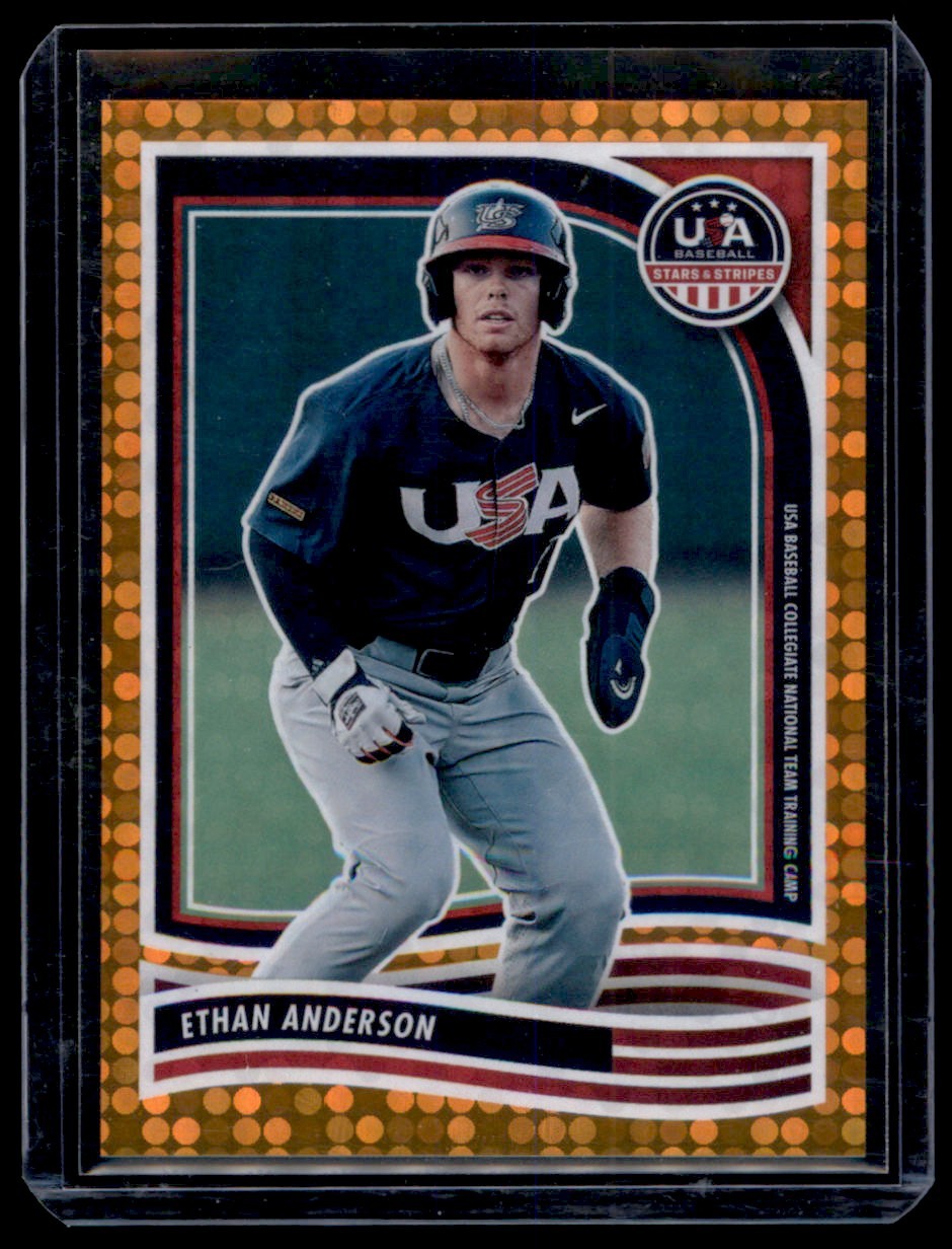 2024 Panini Stars & Stripes USA Baseball Orange Ethan Anderson 08/75 USA #103