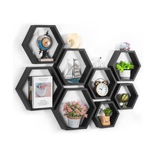 CADUKE Hexagon Shelves for Wall Hexagonal Floating Shelves Set of 8 Honeycomb...