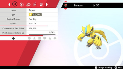 Zeraora Pokemon Schwert Und Schild PERFECT IV STATS